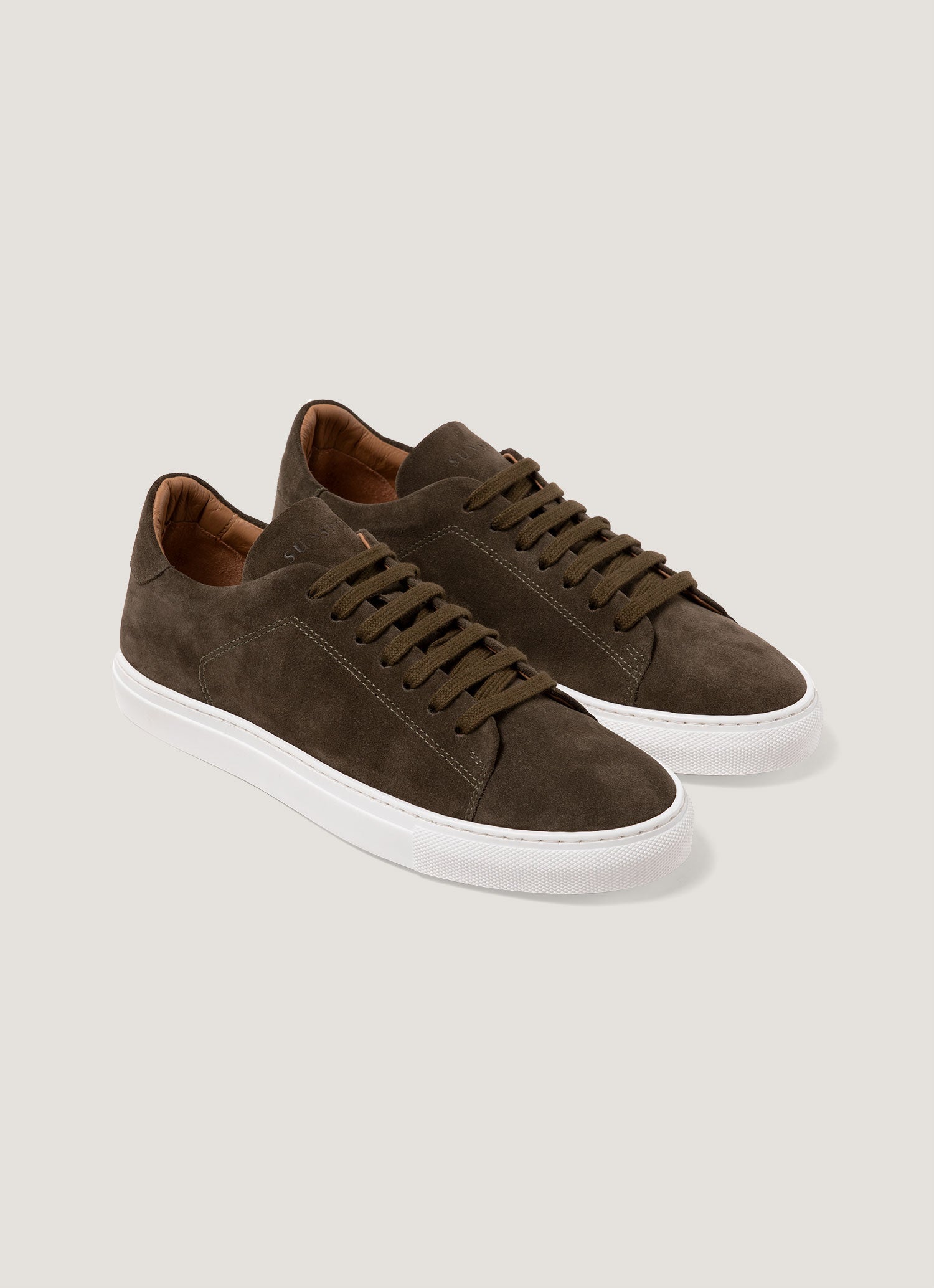 Men's Suede Tennis Shoe in Dark Moss