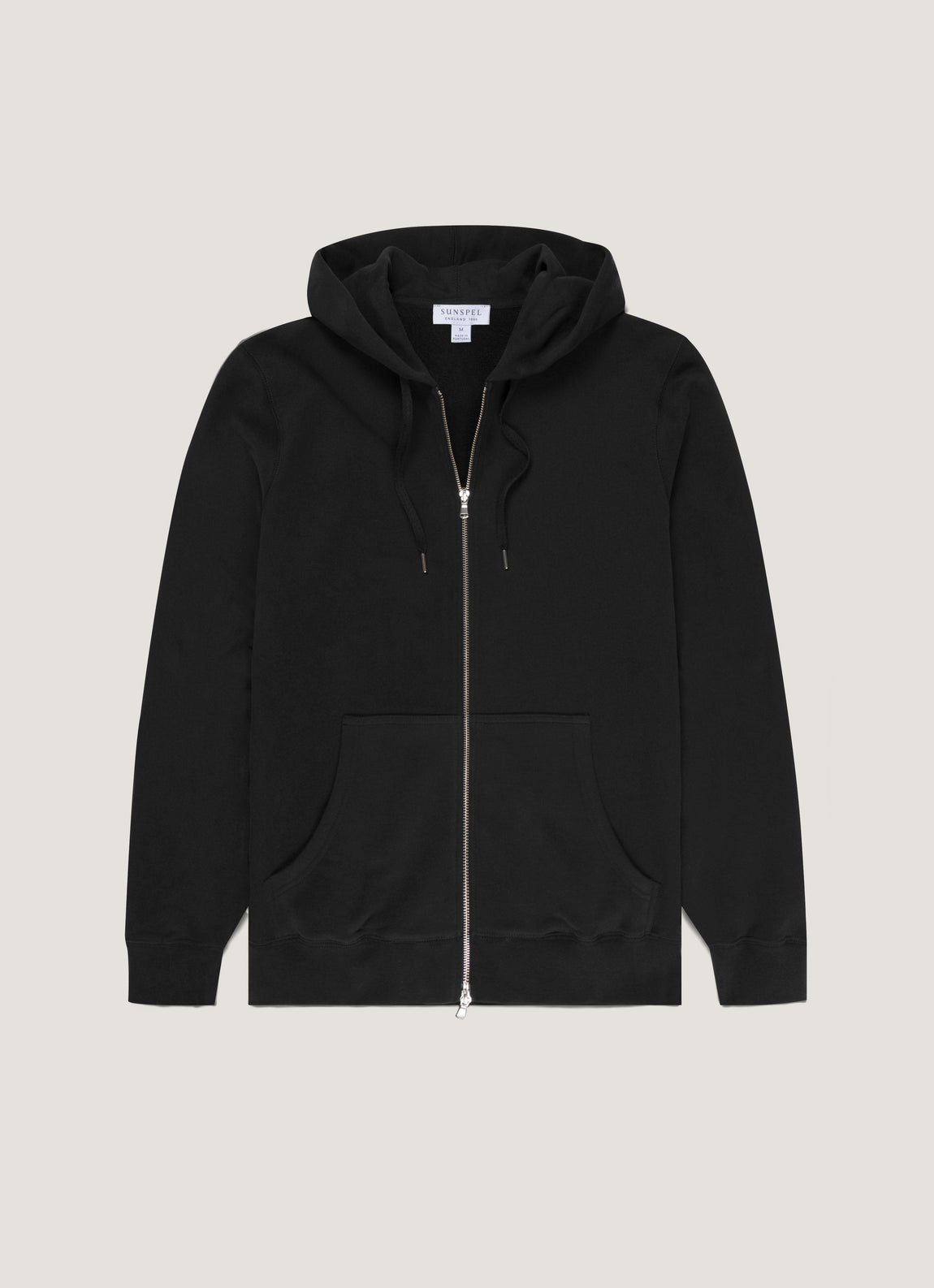 Men's Loopback Zip Hoodie in Black