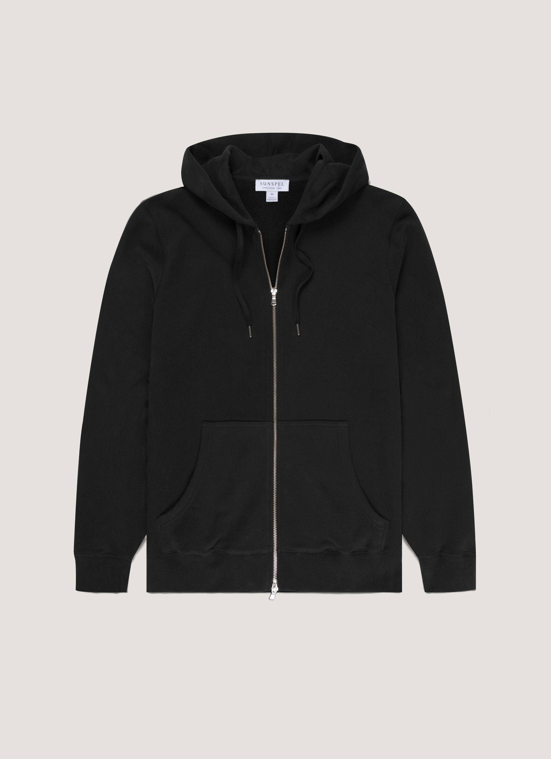 Men's Loopback Zip Hoodie in Black