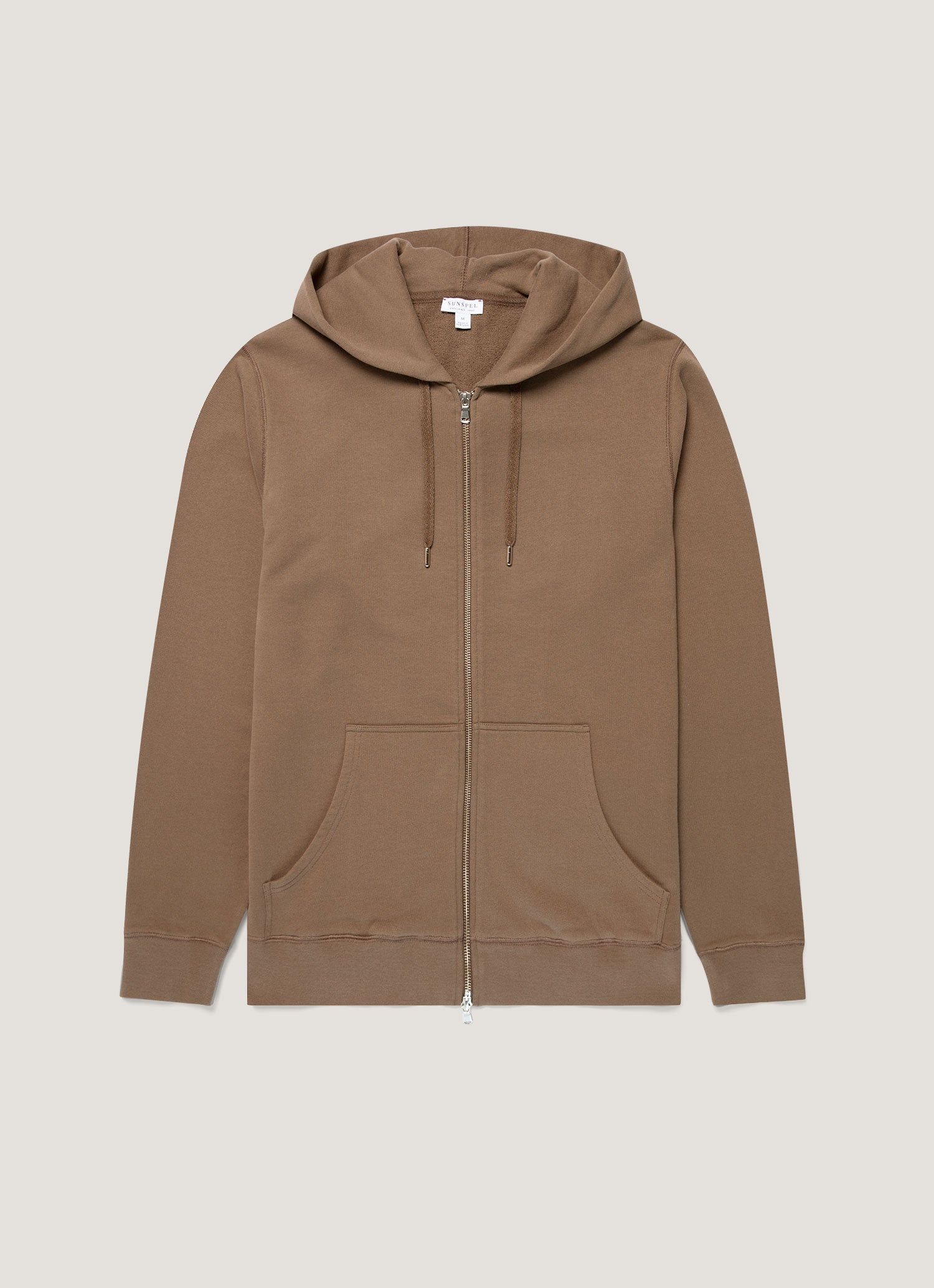 Men's Loopback Zip Hoodie in Dark Cedar | Sunspel
