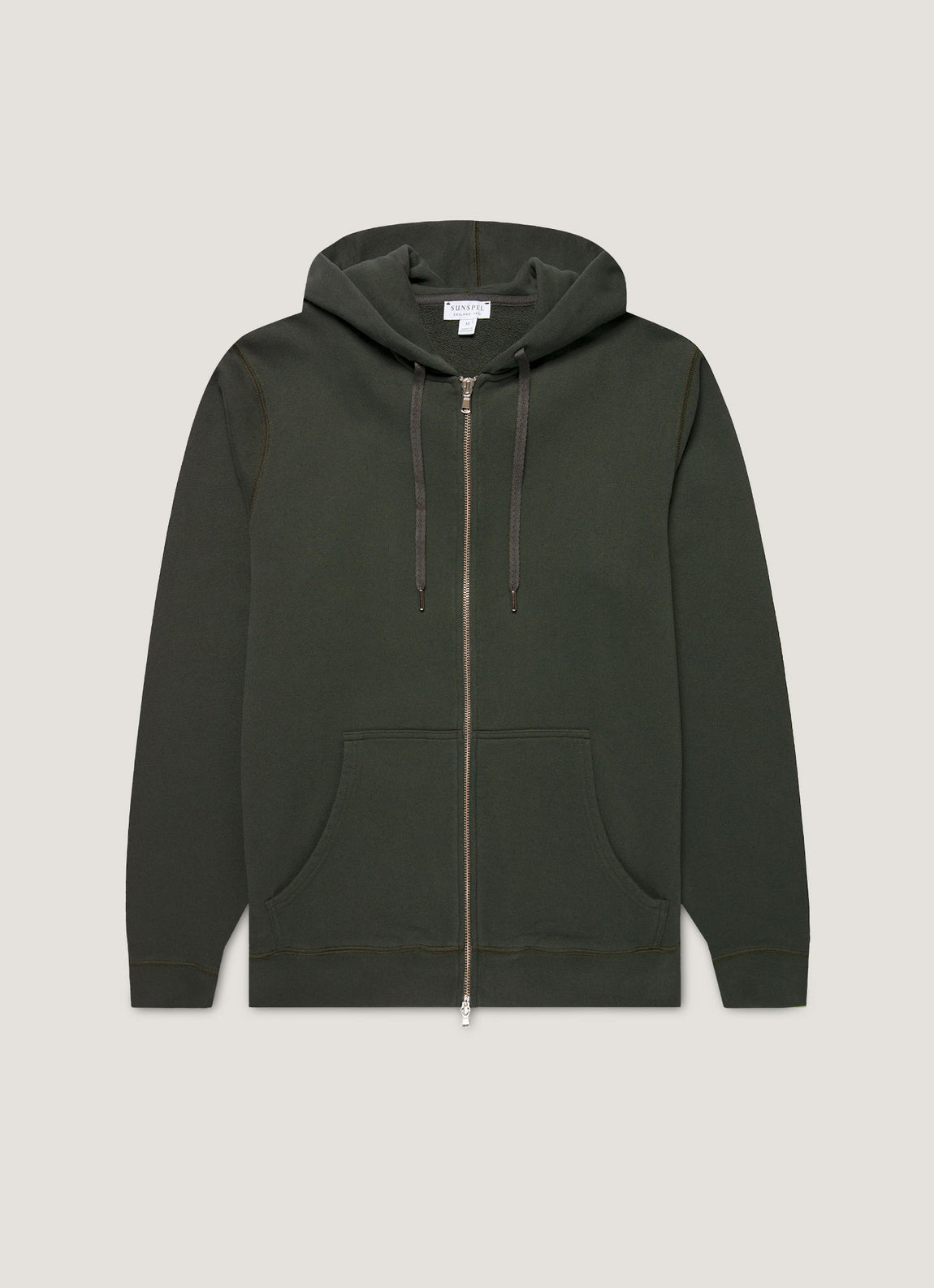 Men's Loopback Zip Hoodie in Dark Green