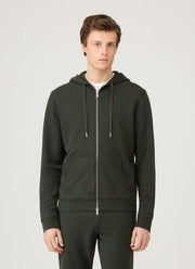 Men's Loopback Zip Hoodie in Dark Green