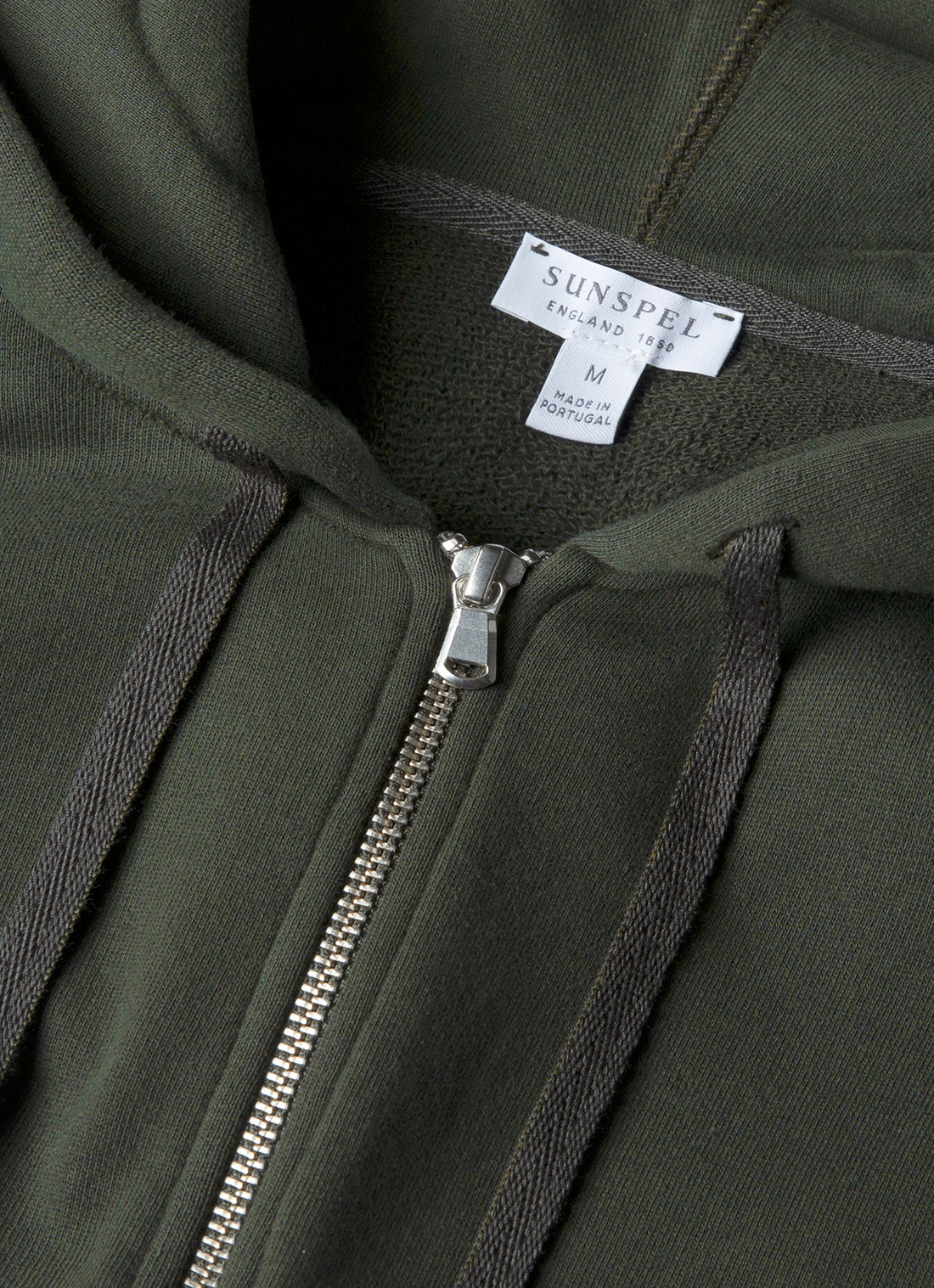 Men's Loopback Zip Hoodie in Dark Green
