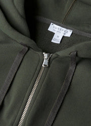 Men's Loopback Zip Hoodie in Dark Green