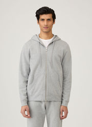 Men's Loopback Zip Hoodie in Grey Melange