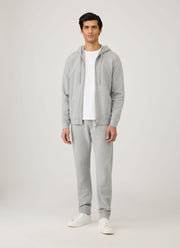 Men's Loopback Zip Hoodie in Grey Melange