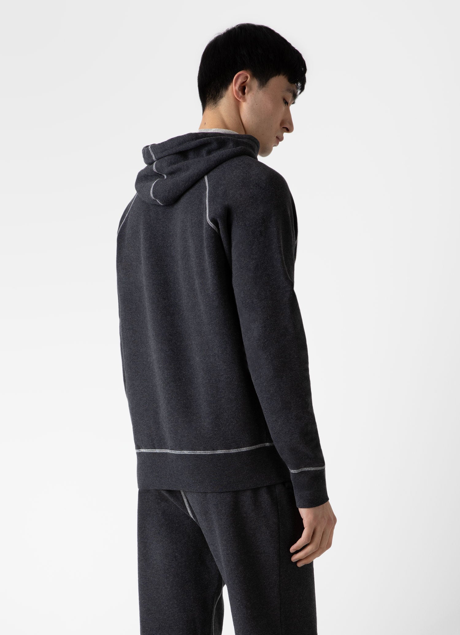 Men's Fleeceback Hoodie in Charcoal Melange
