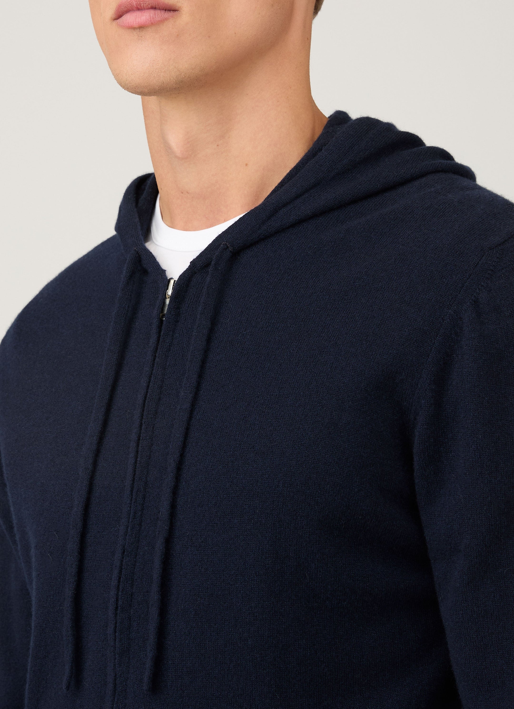 Men's Cashmere Hoodie in Navy