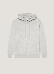 Men's Cashmere Hoodie in Grey Melange