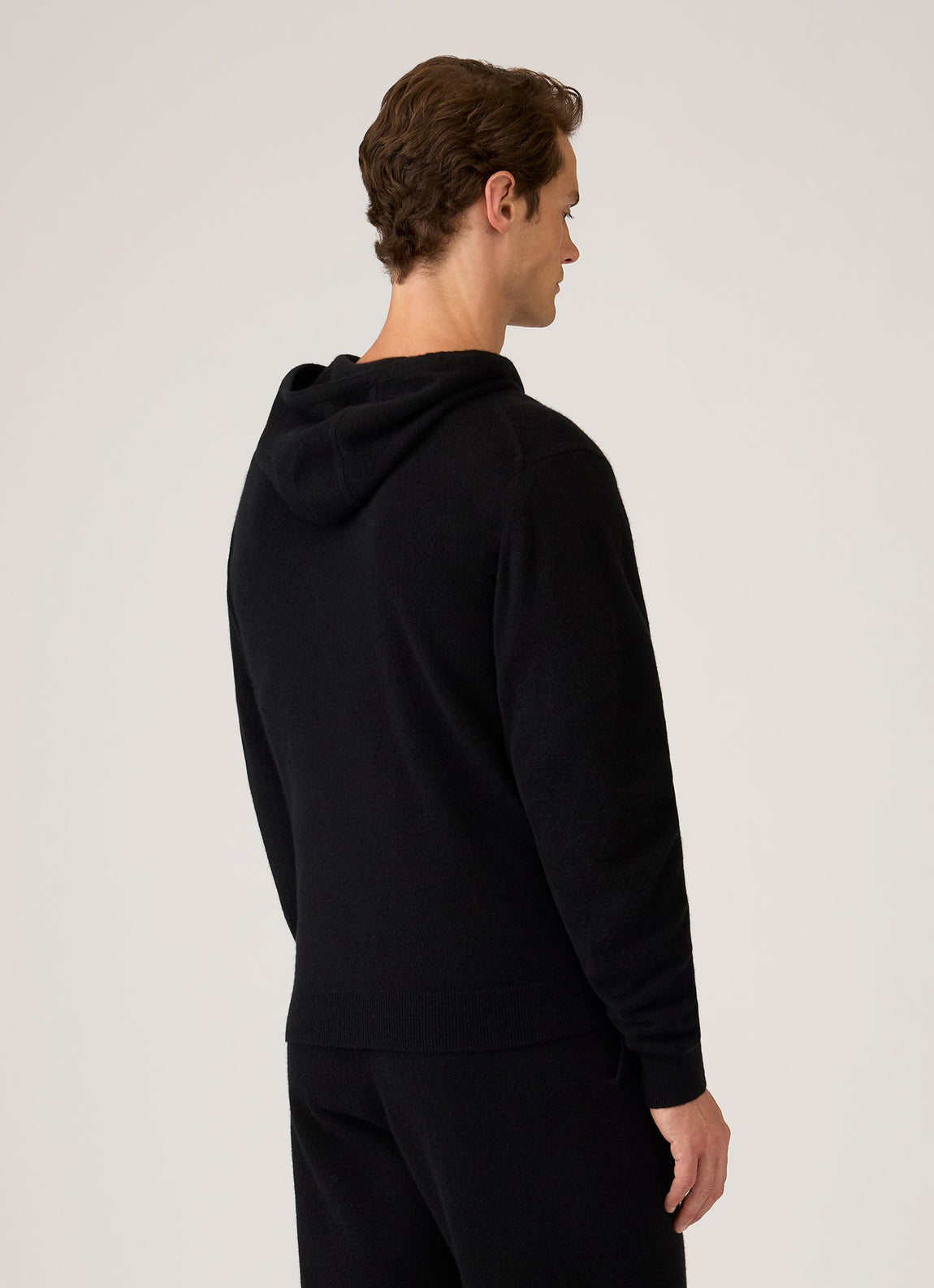 Men's Cashmere Hoodie in Black