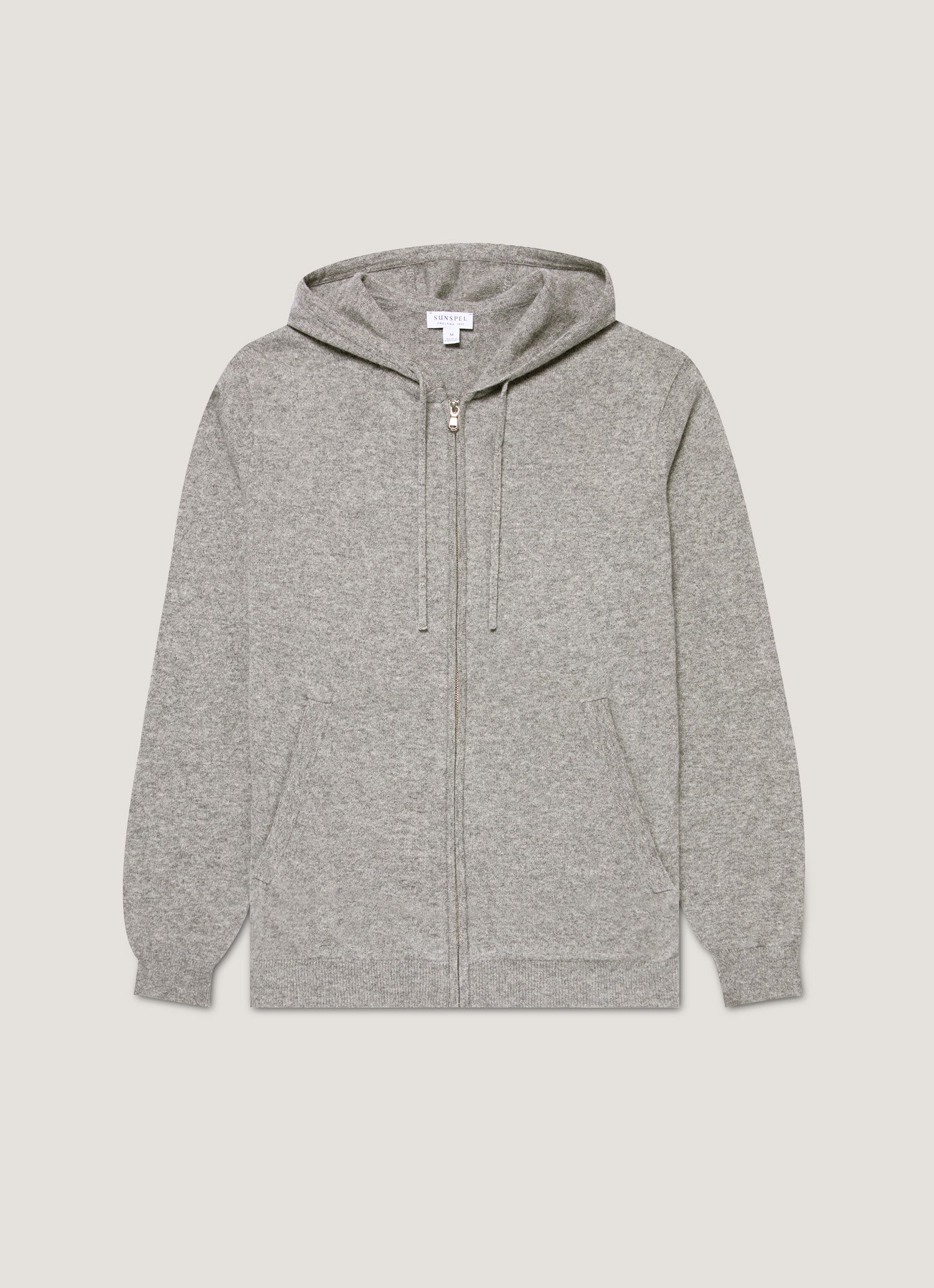 Men's Cashmere Hoodie in Grey Melange