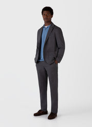 Men's Cotton Linen Blazer in Charcoal