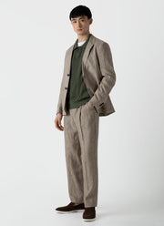 Men's Linen Blazer in Dark Stone