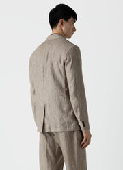 Men's Linen Blazer in Dark Stone