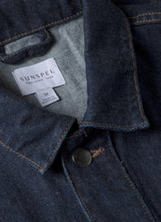 Men's 13oz Japanese Denim Jacket in Rinse Wash Denim