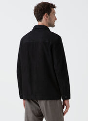 Men's Suede Twin Pocket Jacket in Black