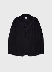 Men's Textured Wool Blazer in Navy