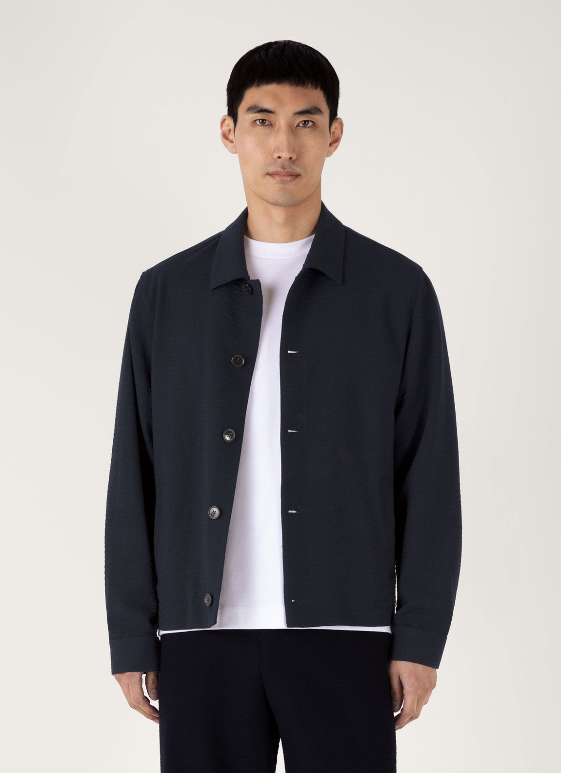 Men's Seersucker Jacket in Navy