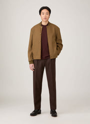 Men's Wool Bomber Jacket in Mole
