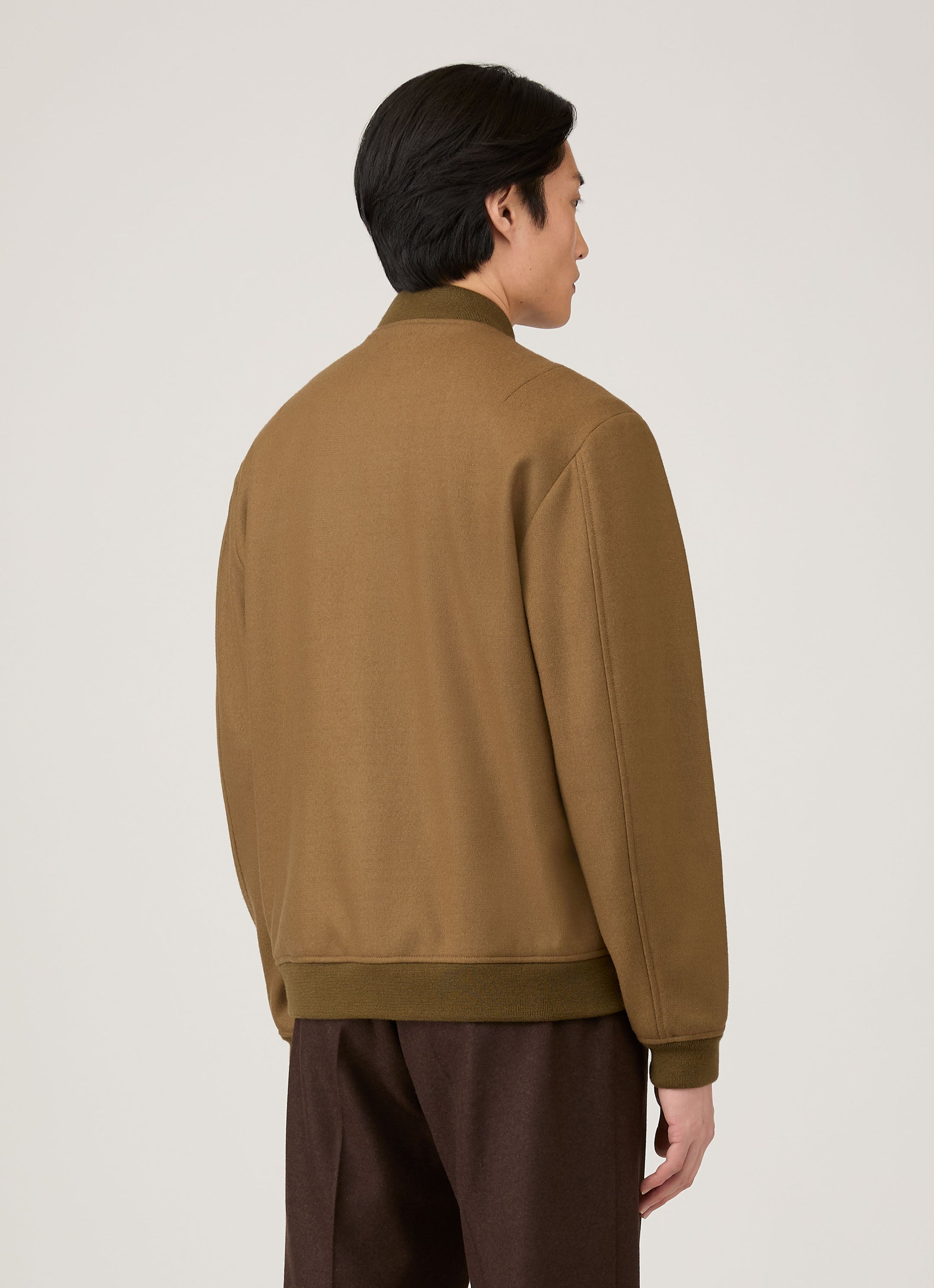 Men's Wool Bomber Jacket in Mole