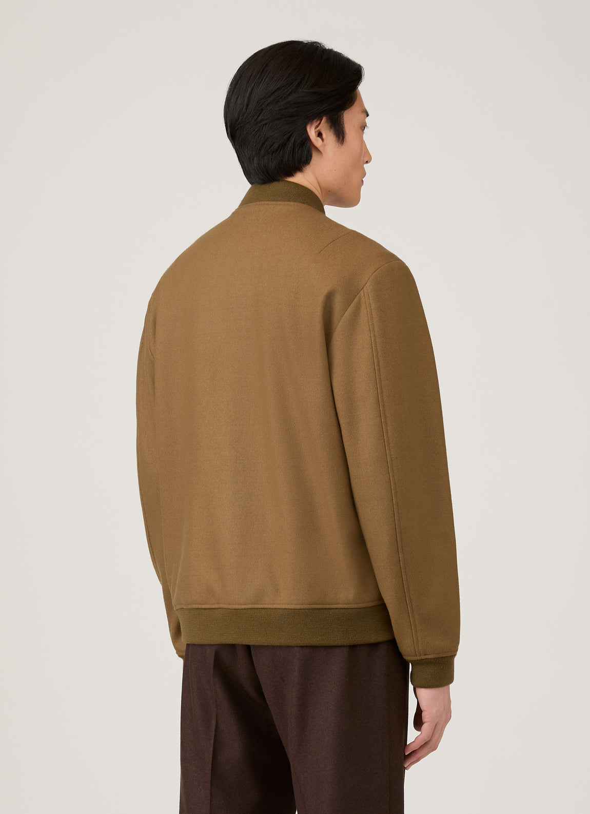Men's Wool Bomber Jacket in Mole