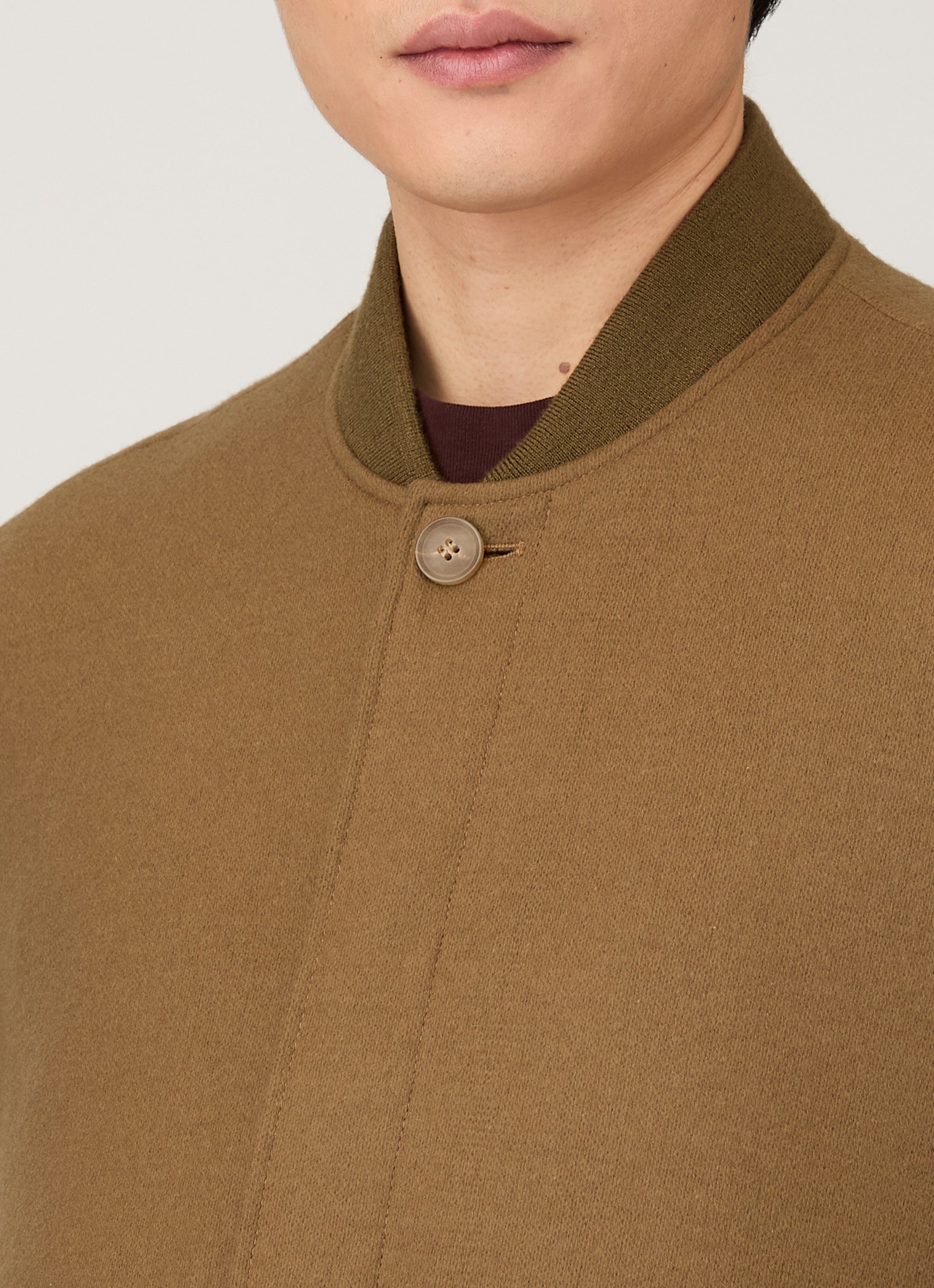 Men's Wool Bomber Jacket in Mole