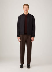 Men's Wool Bomber Jacket in Navy