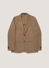Men's Cotton Linen Blazer in Dark Cedar