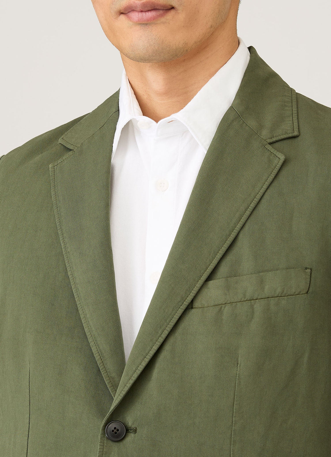 Men's Cotton Linen Blazer in Deep Olive