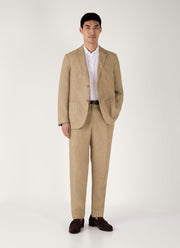 Men's Linen Blazer in Dune Melange