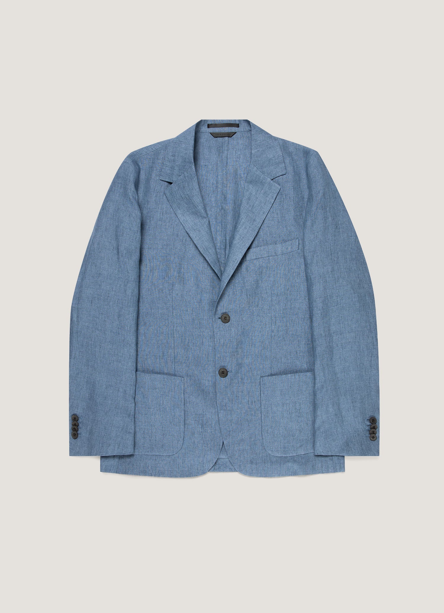 Men's Linen Two-Piece Suit in Soft Denim Melange