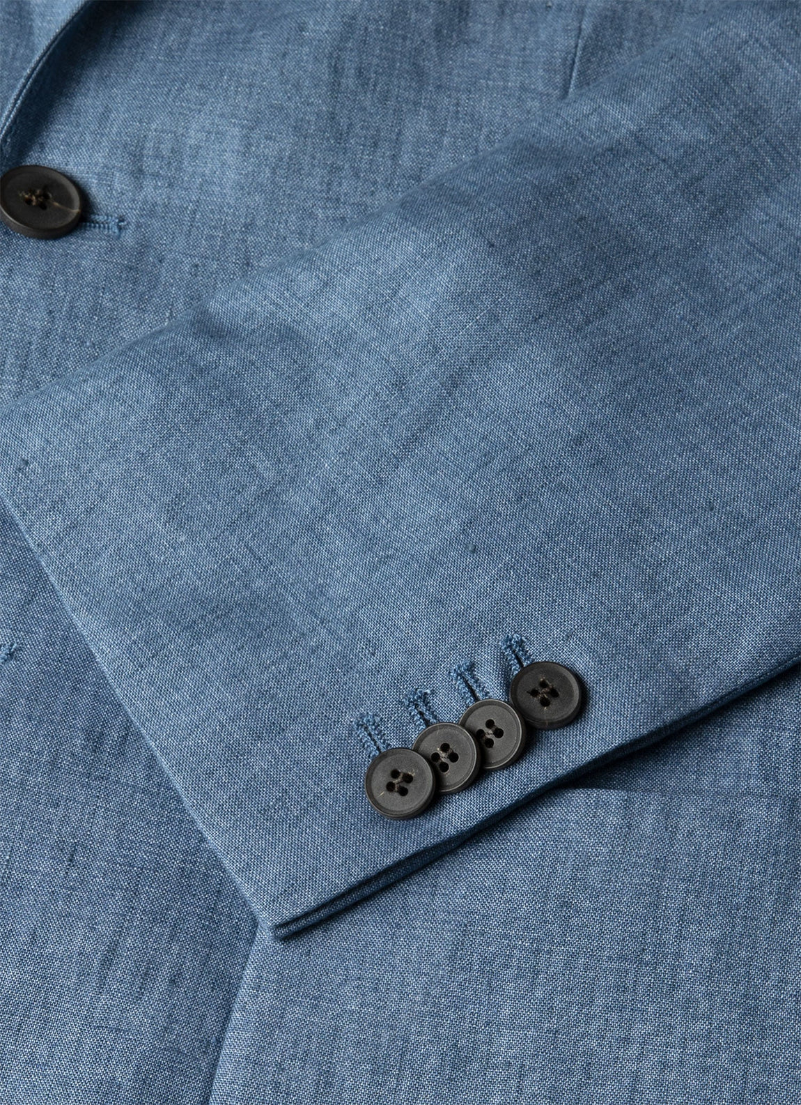 Men's Linen Two-Piece Suit in Soft Denim Melange