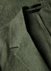 Men's Linen Two-Piece Suit in Hunter Green