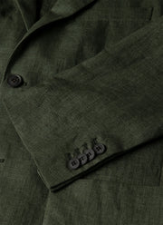 Men's Linen Two-Piece Suit in Hunter Green