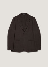 Men's Textured Wool Blazer in Truffle