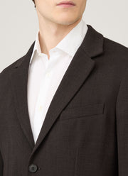 Men's Textured Wool Blazer in Truffle
