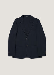 Men's Textured Wool Blazer in Navy