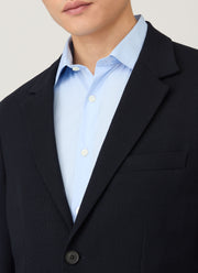 Men's Textured Wool Blazer in Navy