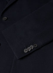 Men's Textured Wool Blazer in Navy