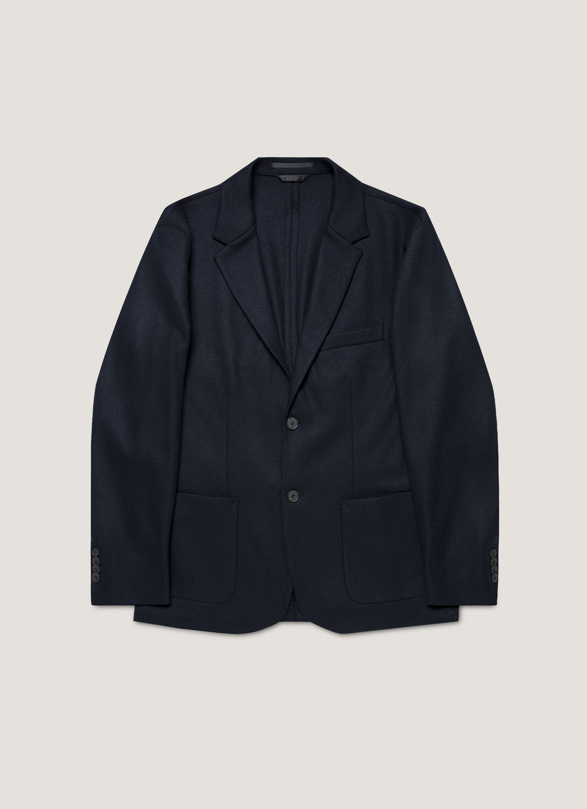 Men's Boiled Wool Blazer in Navy