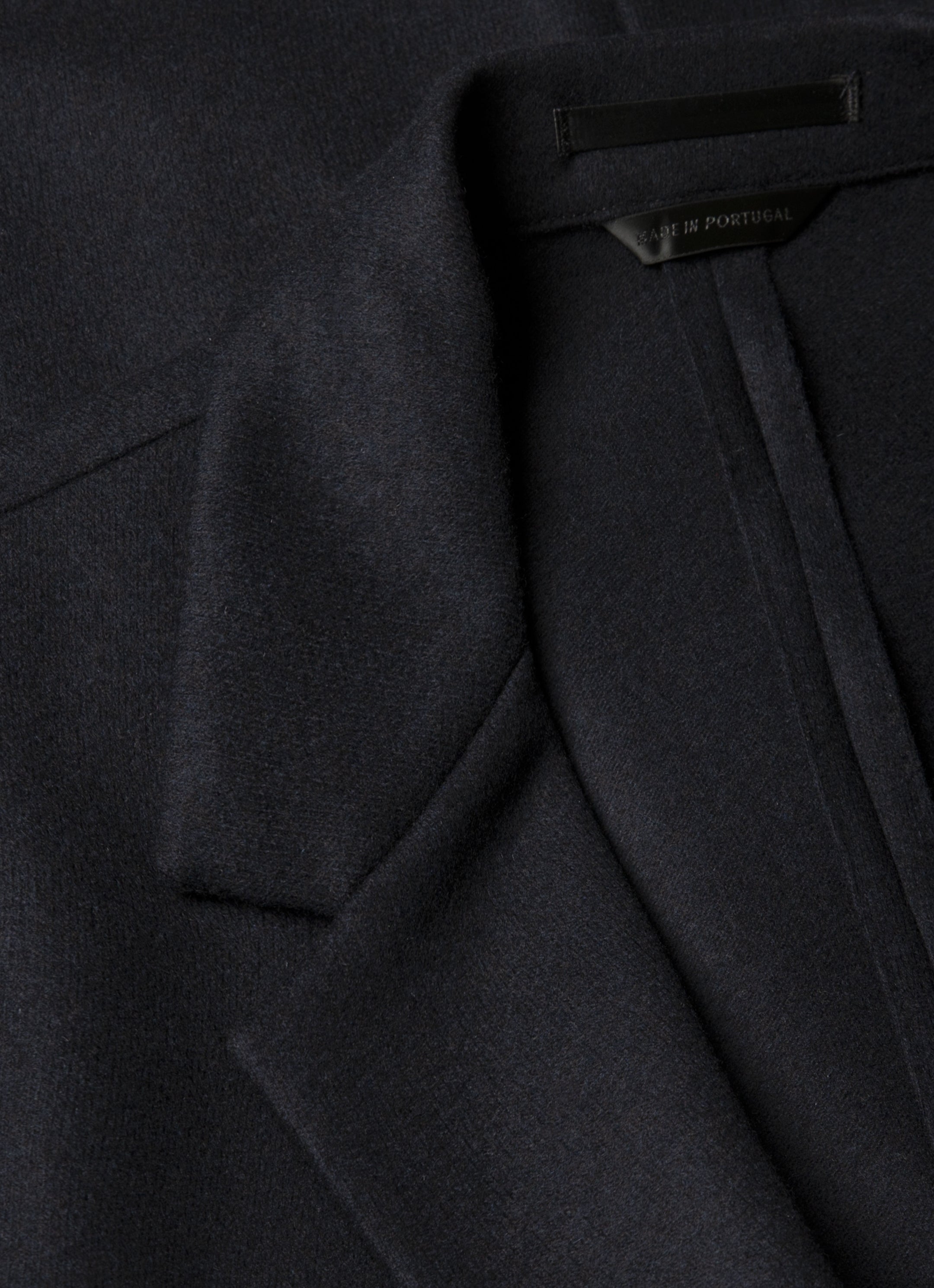 Men's Boiled Wool Blazer in Navy