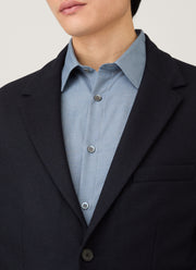 Men's Boiled Wool Blazer in Navy