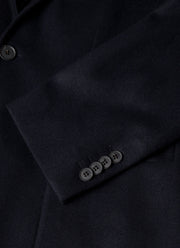 Men's Boiled Wool Blazer in Navy