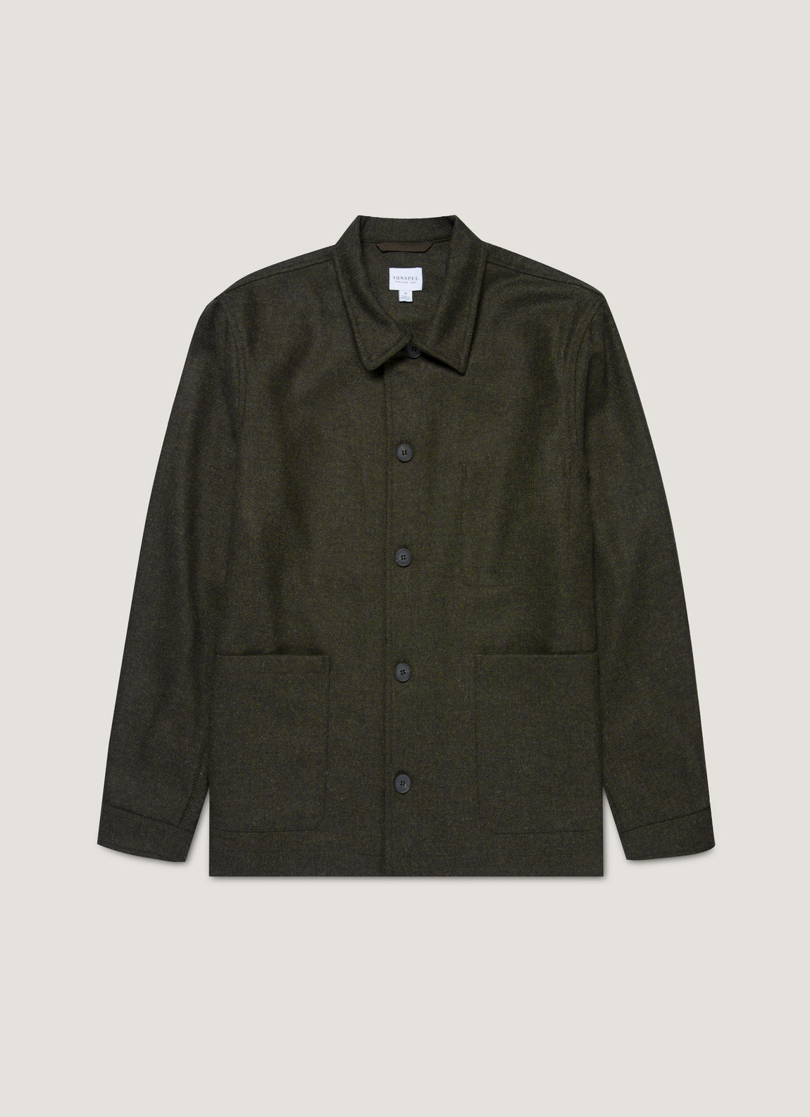 Men's Wool Twin Pocket Jacket in Drill Green