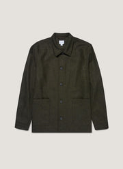 Men's Wool Twin Pocket Jacket in Drill Green