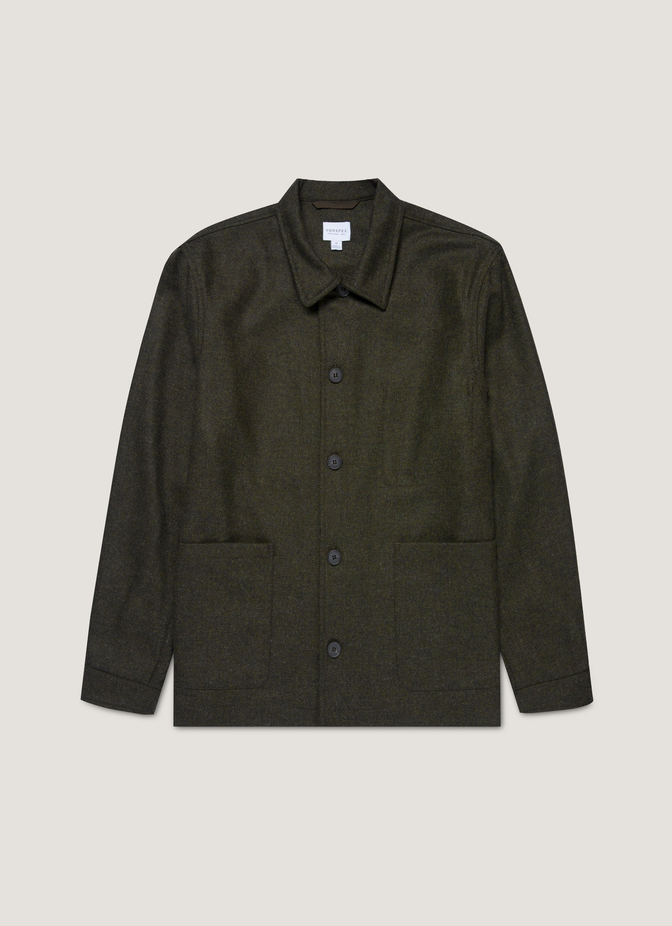 Men's Wool Twin Pocket Jacket in Drill Green