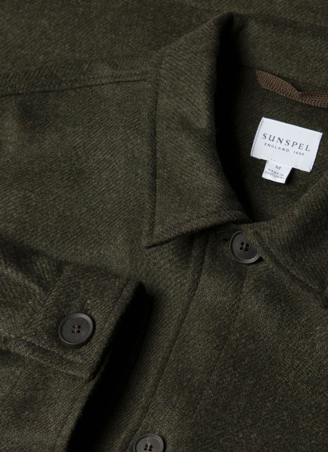 Men's Wool Twin Pocket Jacket in Drill Green