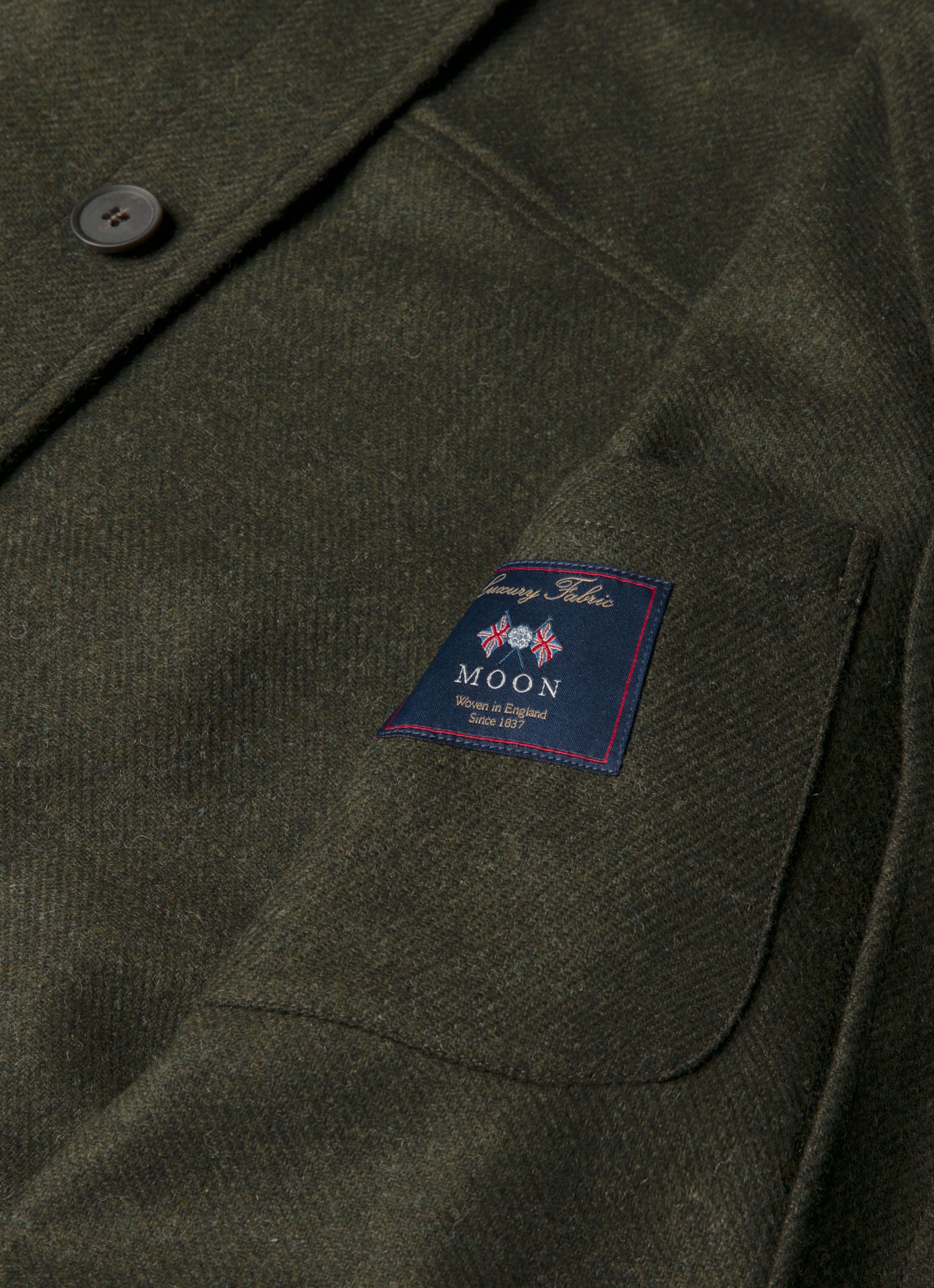 Men's Wool Twin Pocket Jacket in Drill Green