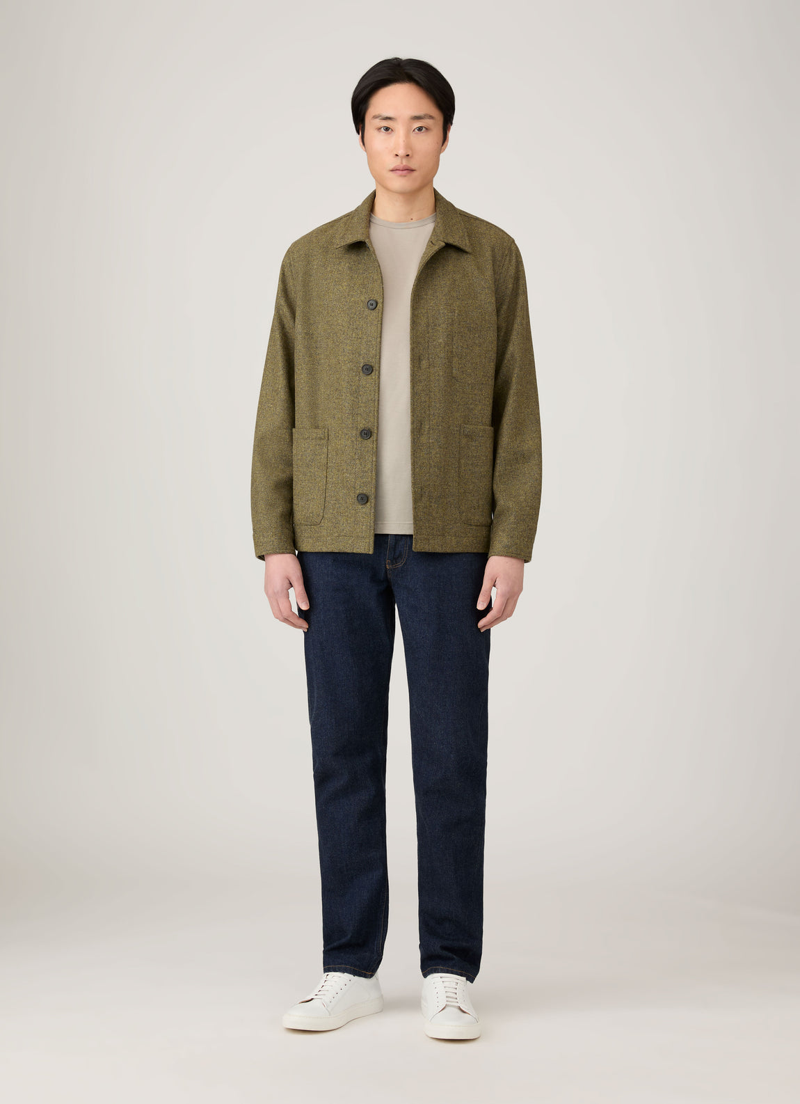 Men's Wool Twin Pocket Jacket in Sea Moss