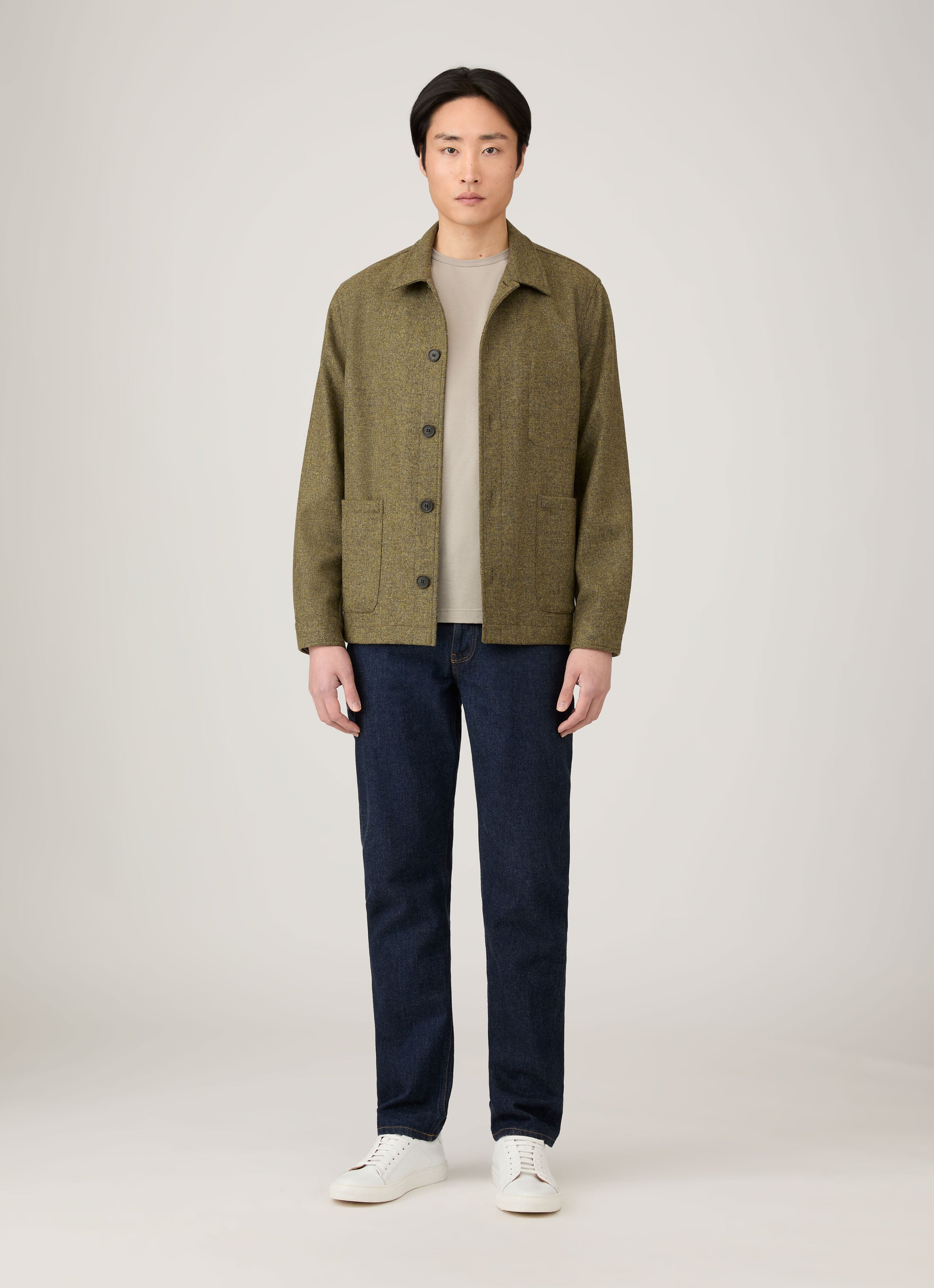 Men's Wool Twin Pocket Jacket in Sea Moss